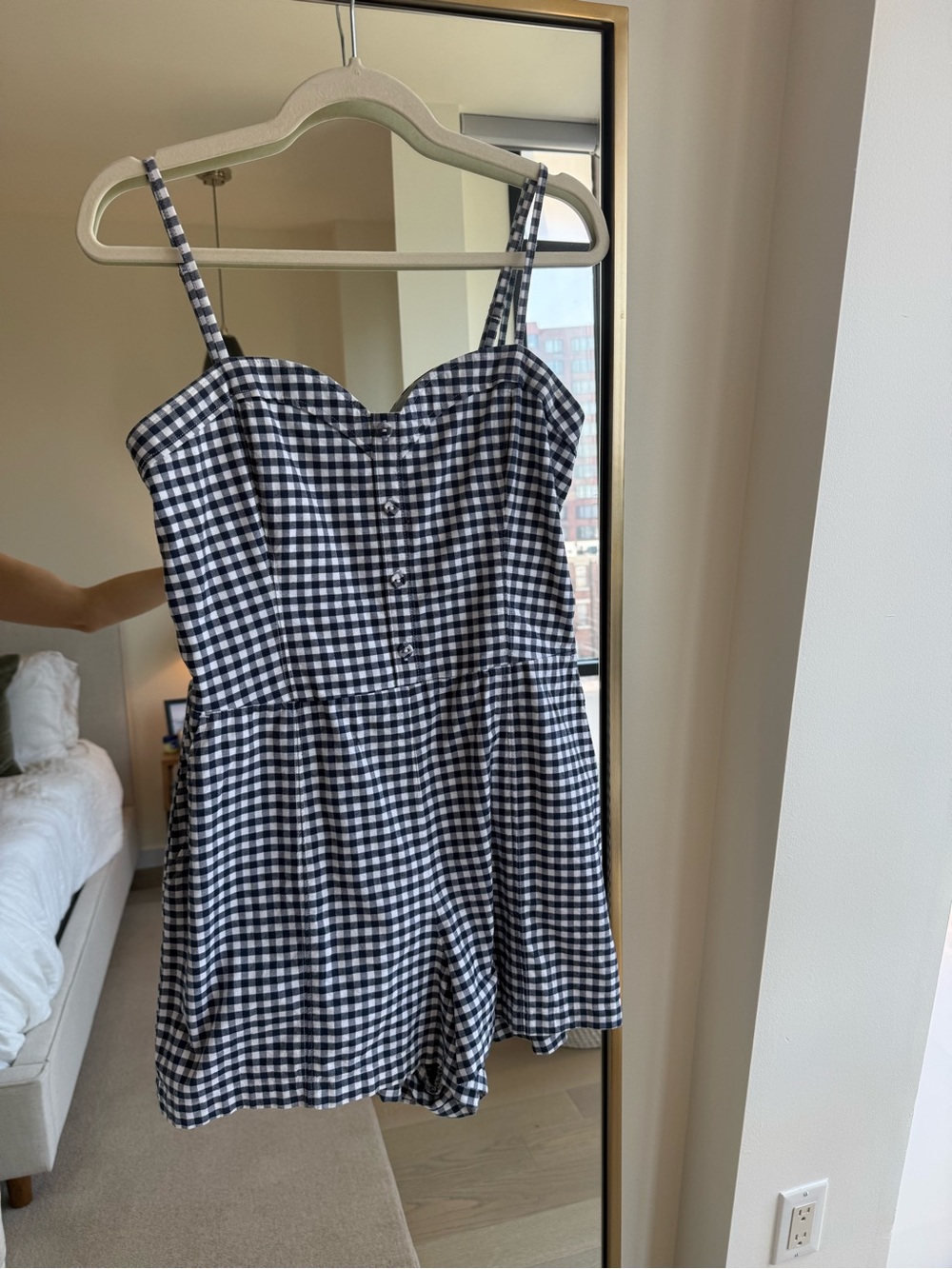 Abercrombie & Fitch Black and White Gingham Romper